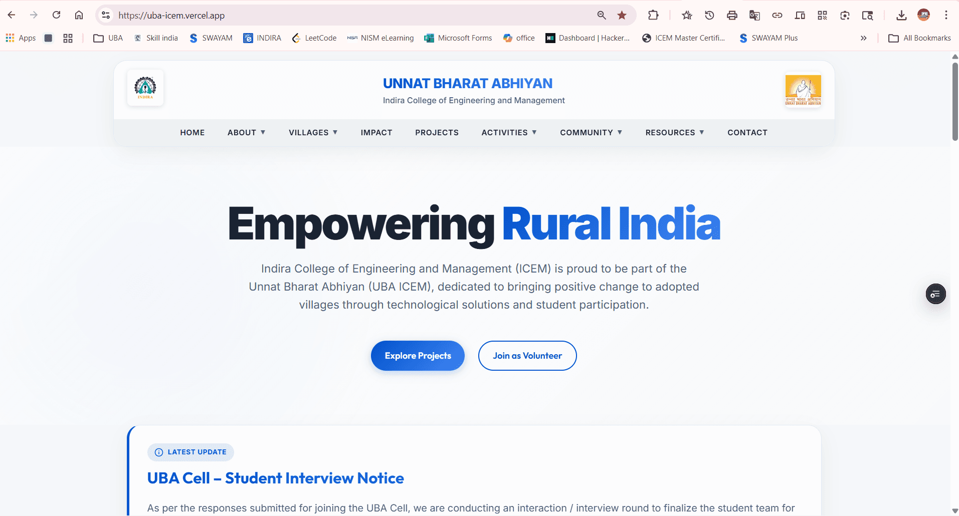 UBA ICEM Portal Preview